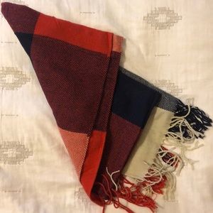 Multi- color scarf with fringe.